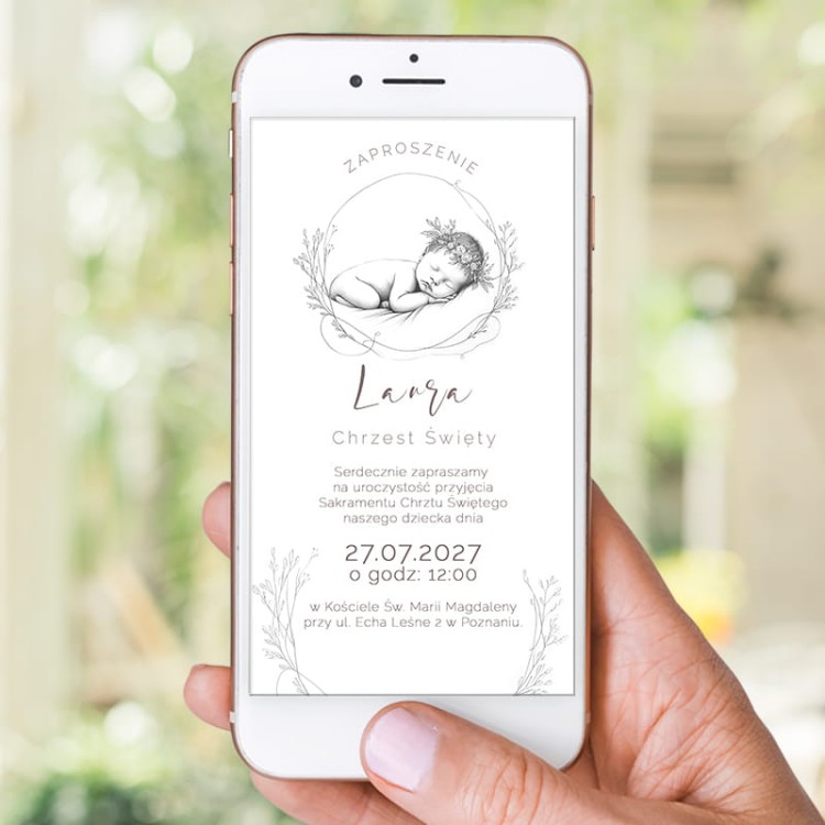 ZAPROSZENIE Cyfrowe na Chrzest Święty Dziewczynki