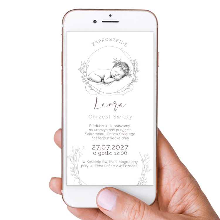 ZAPROSZENIE Cyfrowe na Chrzest Święty Dziewczynki