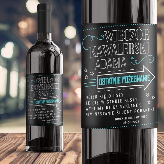 ETYKIETA na alkohol prezent dla Pana Młodego na Wieczór Kawalerski