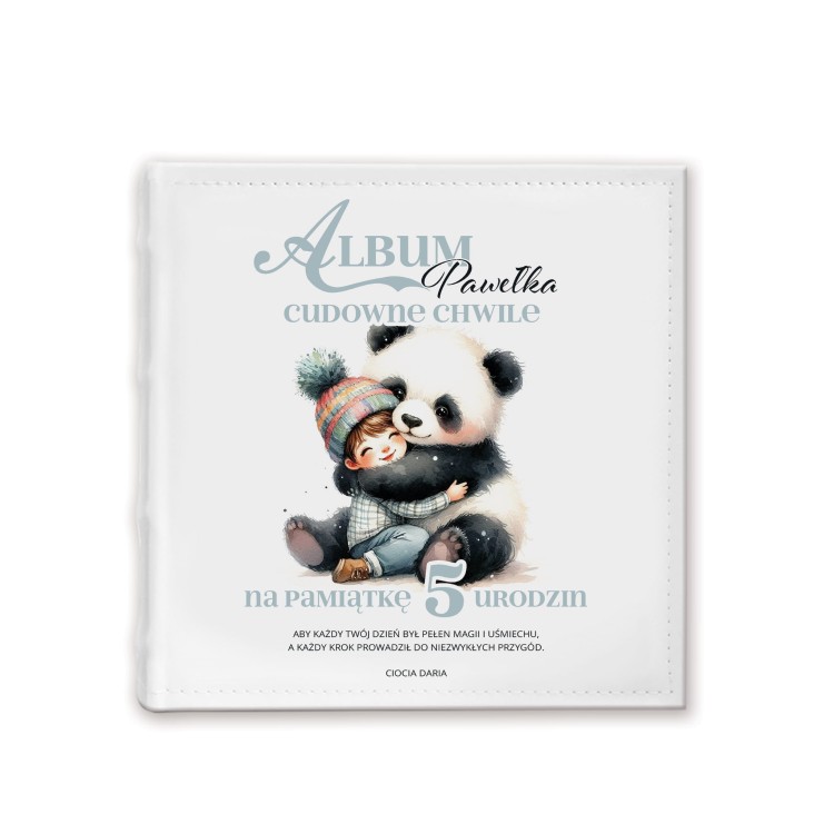 ALBUM z kieszeniami na zdjęcia urodziny chłopca Panda