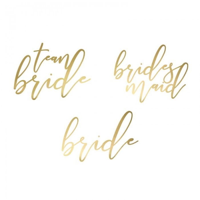 TATUAŻE na wieczór panieński złote TEAM Bride 15szt