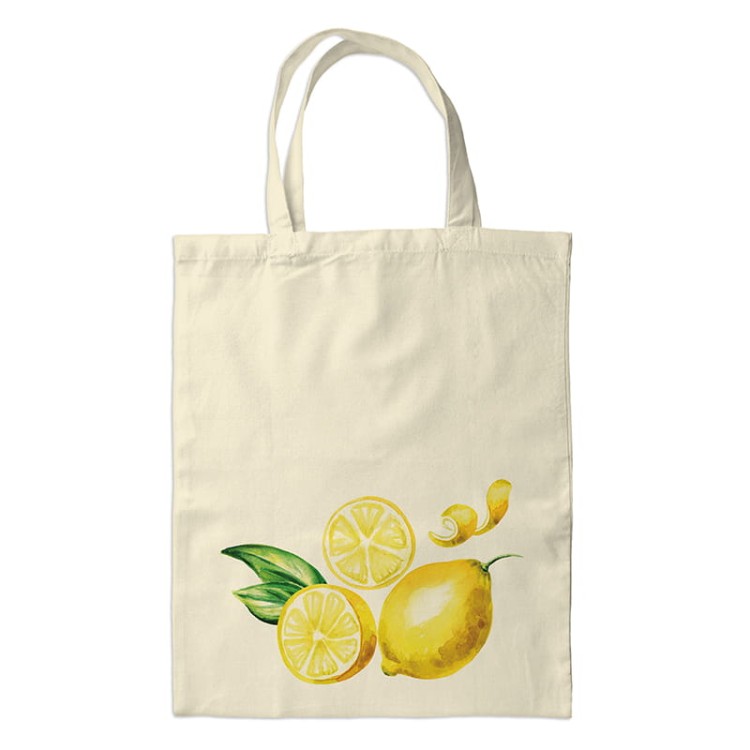 Torba materiałowa z grafika cytryn
