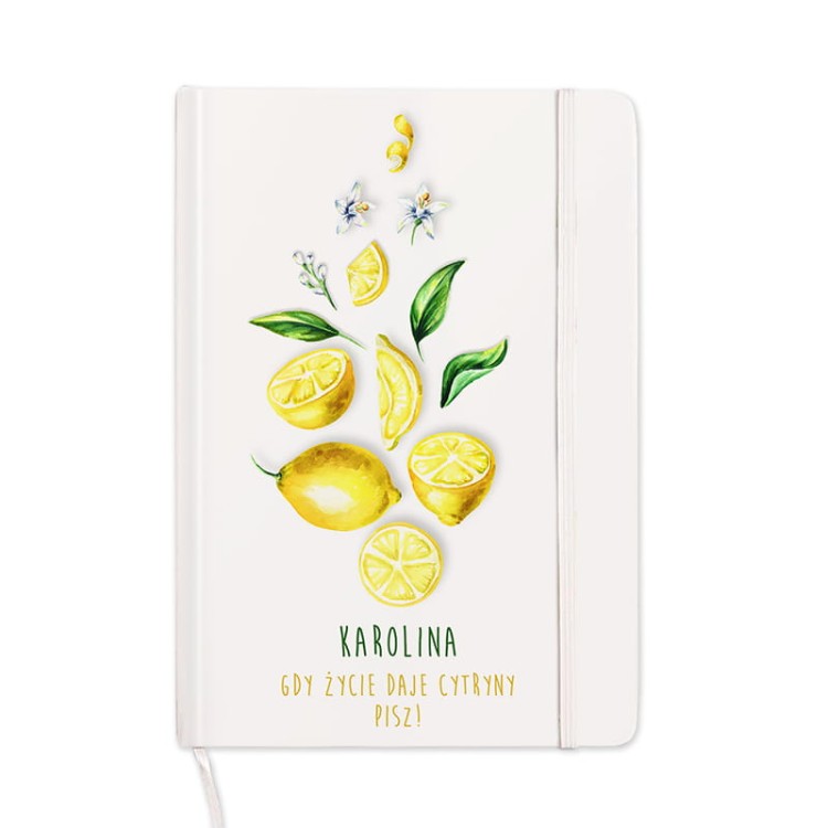 Notatnik z grafiką cytryn
