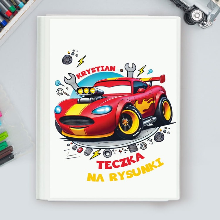Teczka dla chłopca z samochodzikiem