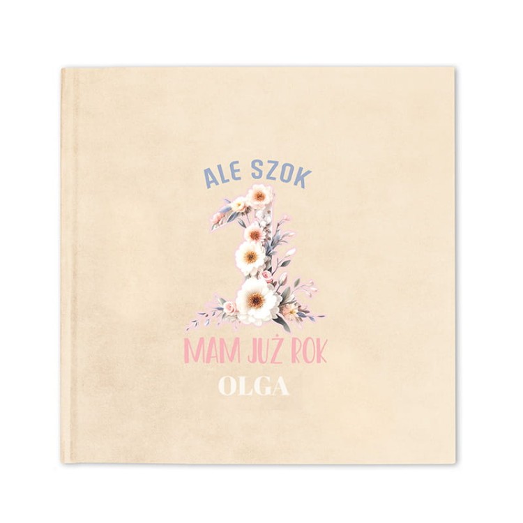 Album welurowy na roczek dziecka
