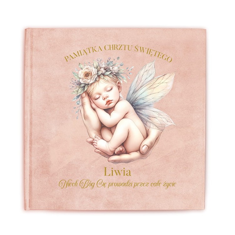 Dziewczynka chrzest album welurowy personalizacja