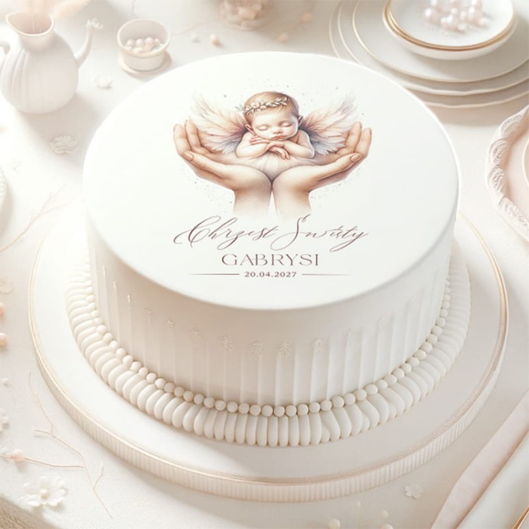 Opłatek na tort dekoracja z okazji chrztu świętego