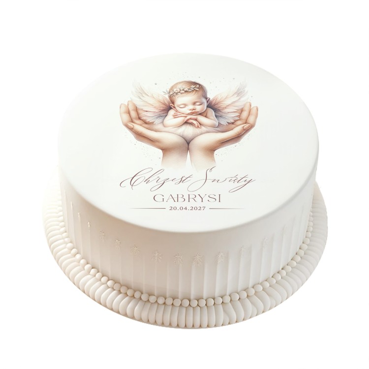 Opłatek na tort na chrzest święty z personalizacją