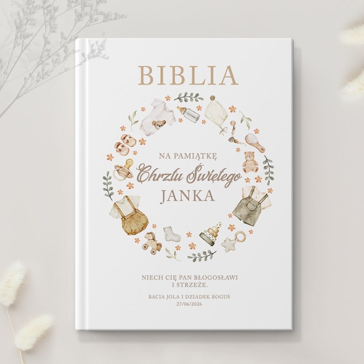 BIBLIA Dla Dzieci Elegancka Pamiątka Chrztu Świętego