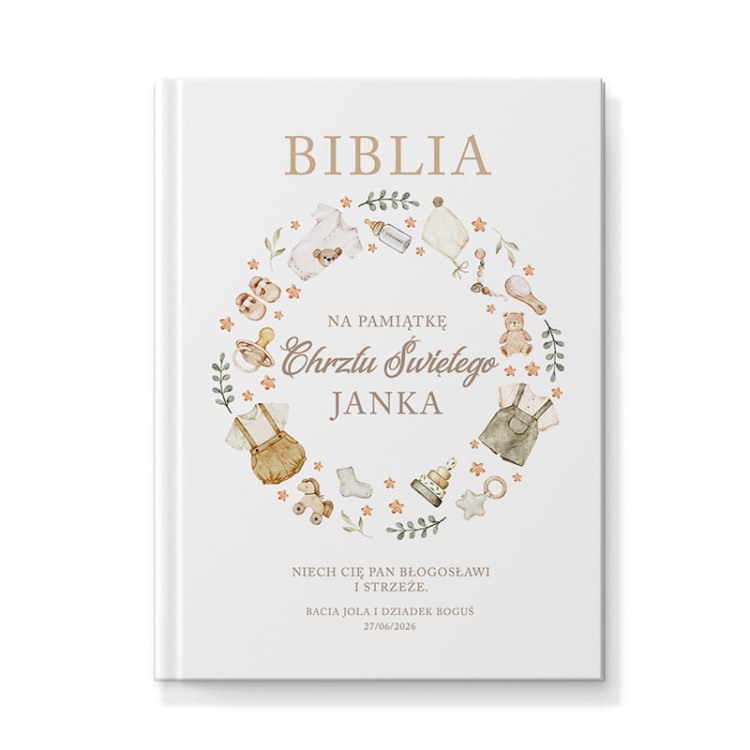 Biblia dla dziecka z personalizacją na chrzest święty