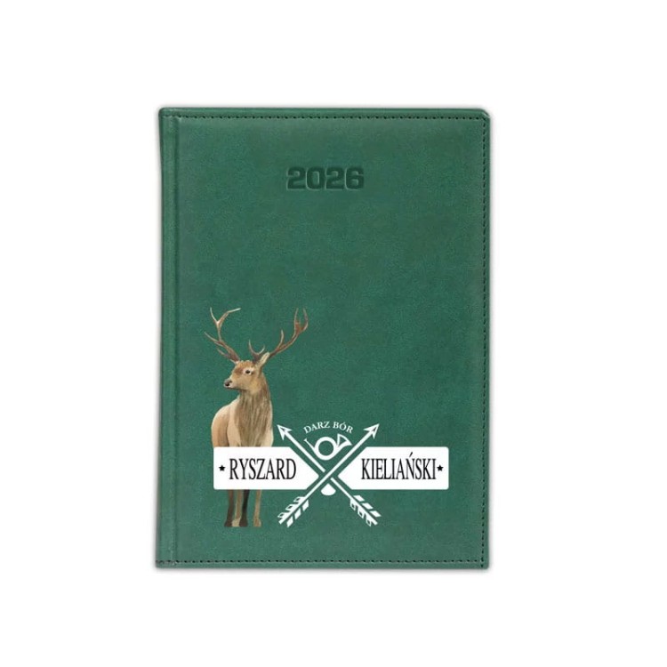 Kalendarz książkowy z motywem jelenia myśliwy 2026 rok