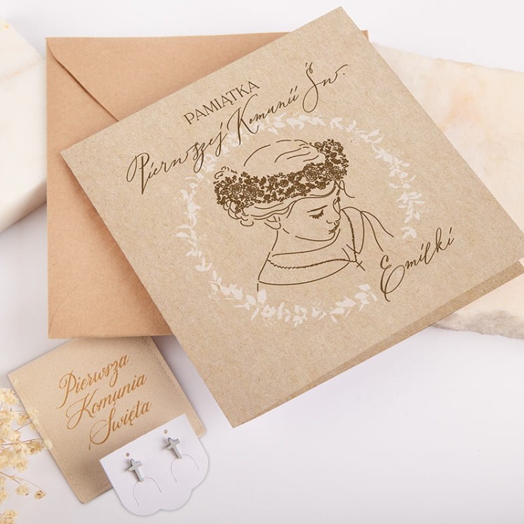 Kolczyki biżuteria na komunię świętą dla dziewczynki