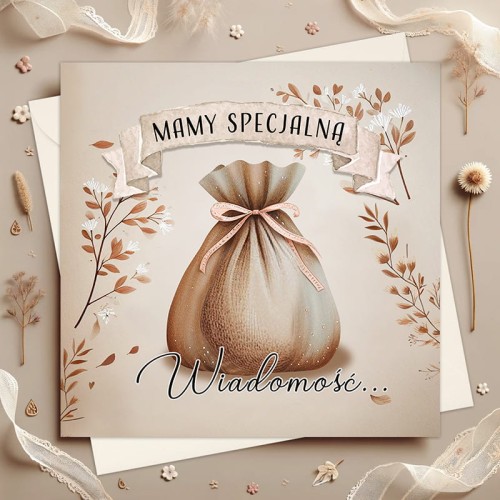 Kartka powiadomienie o ciąży baby shower