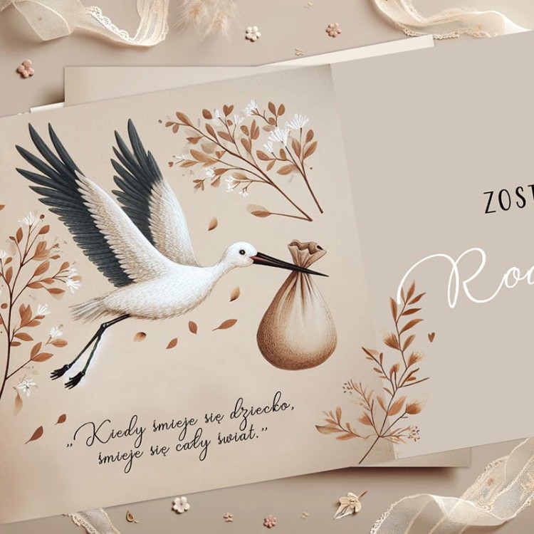 Kartka powiadomienie o ciąży zostaniemy rodzicami baby shower