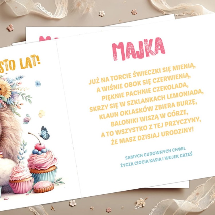 Personalizowana kartka z życzeniami dla dziecka