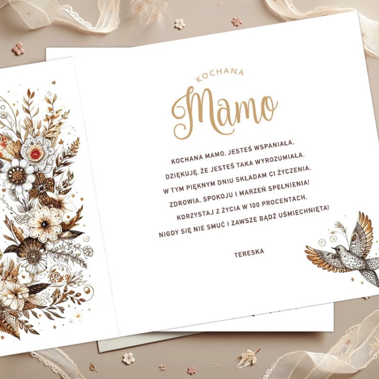 Personalizowana kartka z życzeniami na dzień mamy