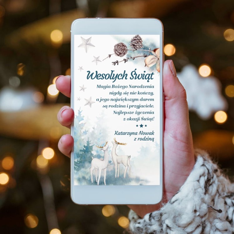 Personalizowana kartka cyfrowa z życzeniami świątecznymi