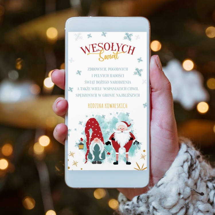 Personalizowana kartka elektroniczna na święta bożego narodzenia