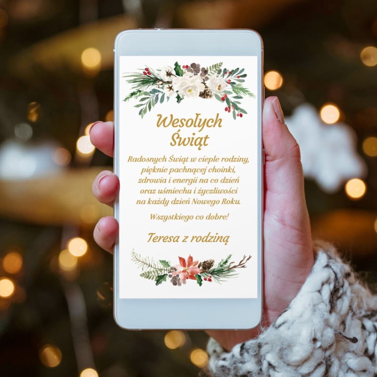 Personalizowana kartka elektroniczna bożonarodzeniowa