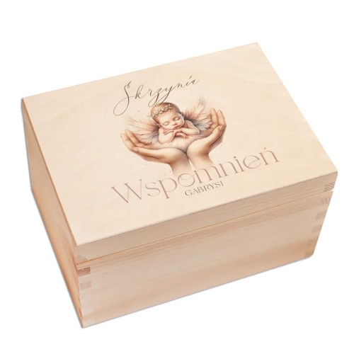 Skrzynka z personalizacją z motywem aniołka dla dziewczynki