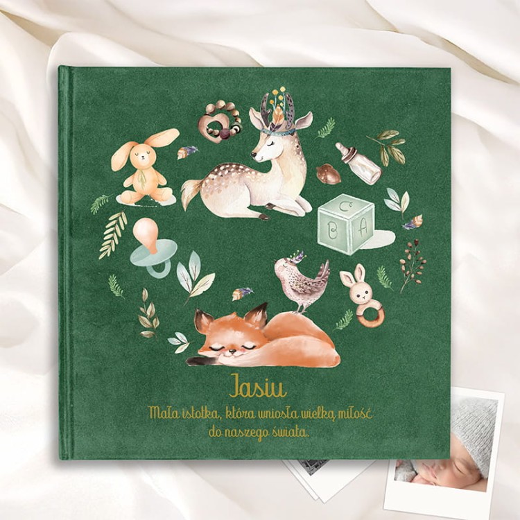 Album na zdjęcia wklejane dla dziecka z motywem zwierząt