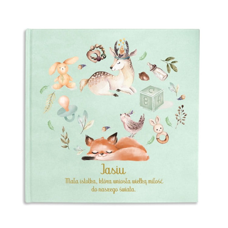 Personalizowany ALBUM na Zdjęcia Wklejane dla Dziecka Leśne Zwierzątka