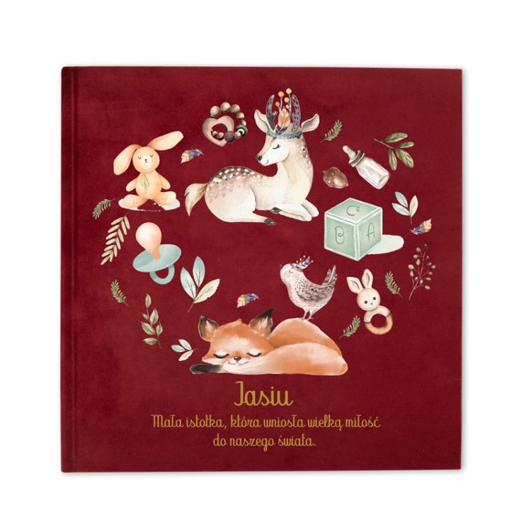 Personalizowany ALBUM na Zdjęcia Wklejane dla Dziecka Leśne Zwierzątka