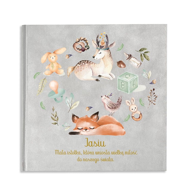 Personalizowany ALBUM na Zdjęcia Wklejane dla Dziecka Leśne Zwierzątka