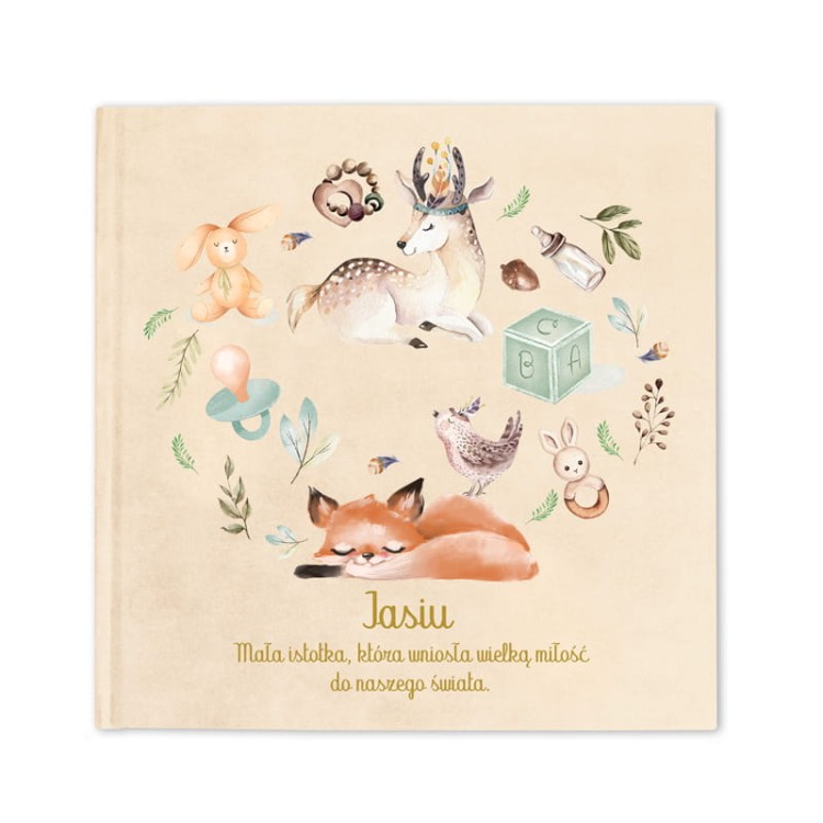 Personalizowany ALBUM na Zdjęcia Wklejane dla Dziecka Leśne Zwierzątka