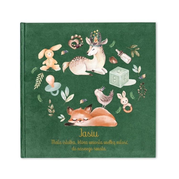 Personalizowany ALBUM na Zdjęcia Wklejane dla Dziecka Leśne Zwierzątka