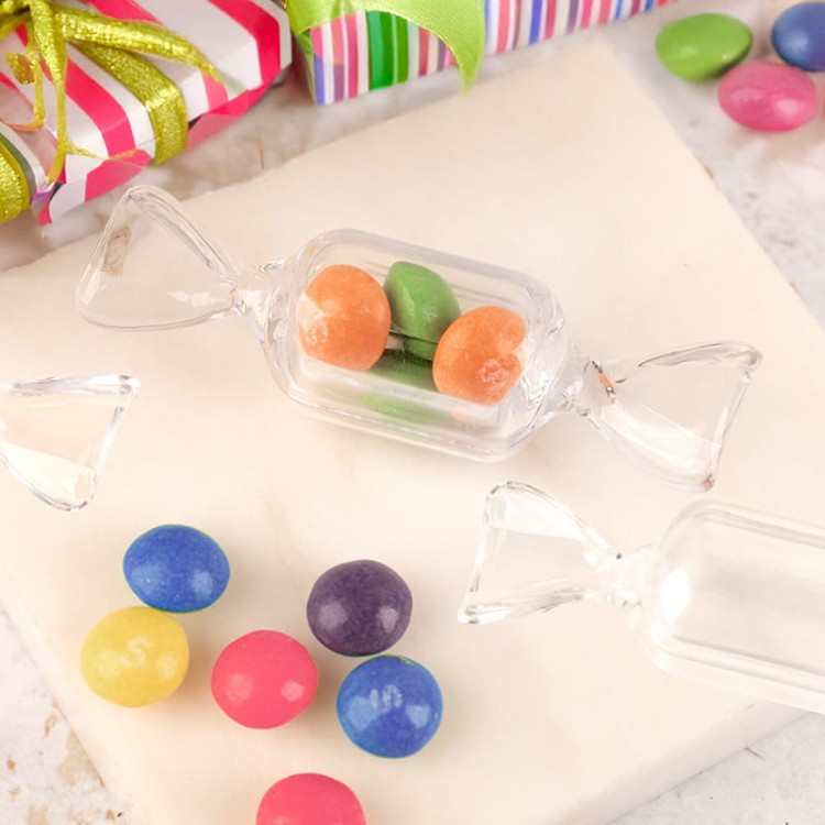 dekoracja stolu plastikowe cukierki