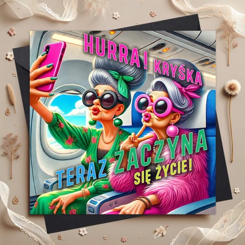 Kartka dla emerytki.