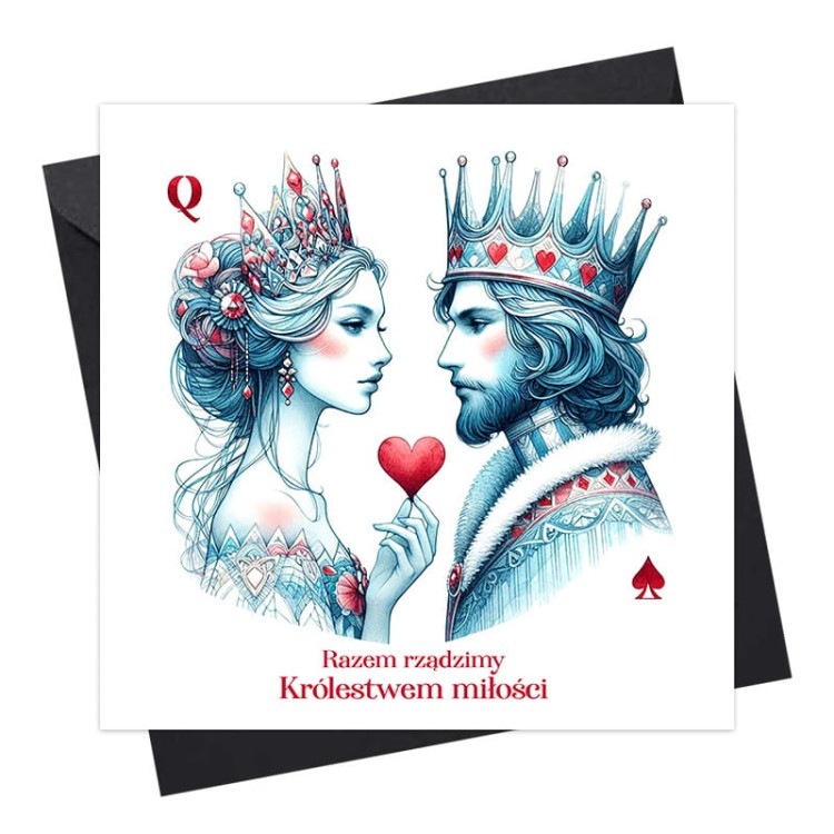 Kartka okolicznościowa z motywem kart.