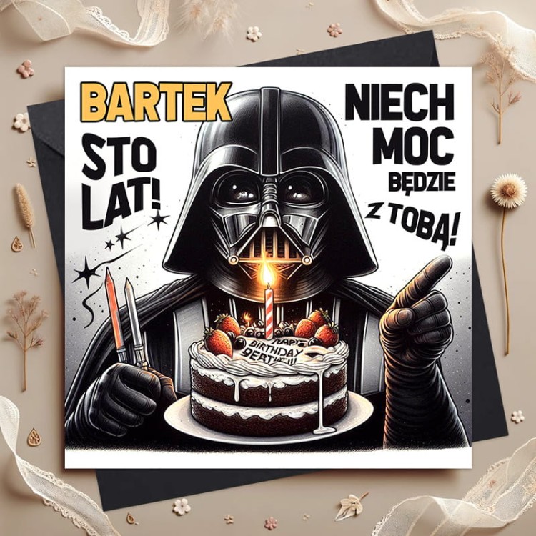 Kartka urodzinowa Gwiezdne Wojny.
