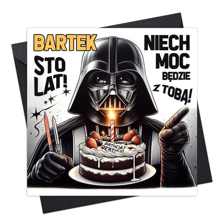 Kartka na urodziny dla fana Star Wars.