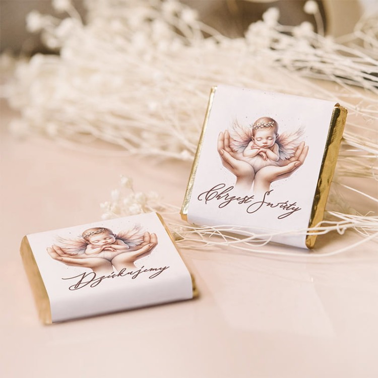 Czekoladki na Chrzest z aniołkiem.