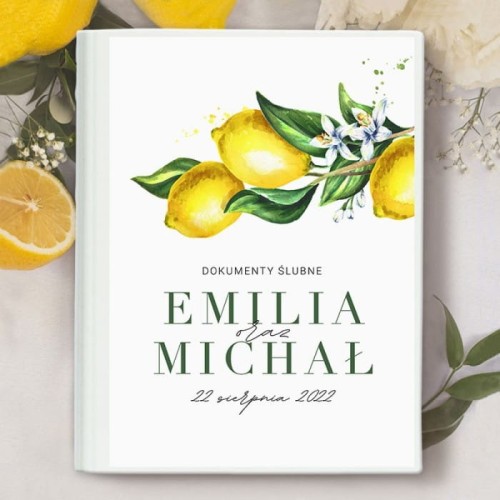 TECZKA na dokumenty ślubne Słoneczna Cytryna