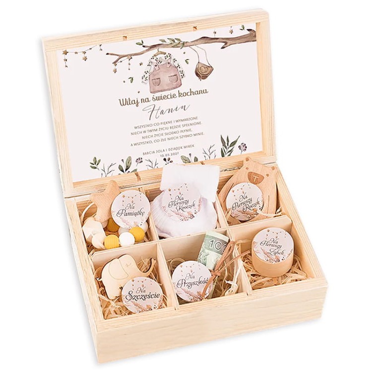 Pamiątka na narodziny dziecka w stylu boho.