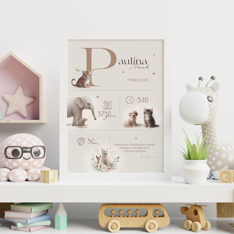 Plakat z metryczką.