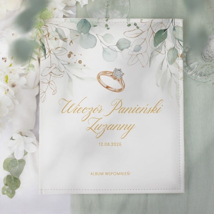 ALBUM na wklejane zdjęcia prezent dla Panny Młodej Pierścionek Zaręczynowy