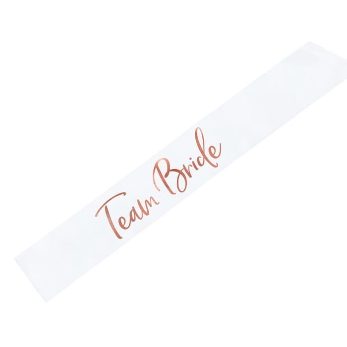 Szarfa z napisem "Team Bride".
