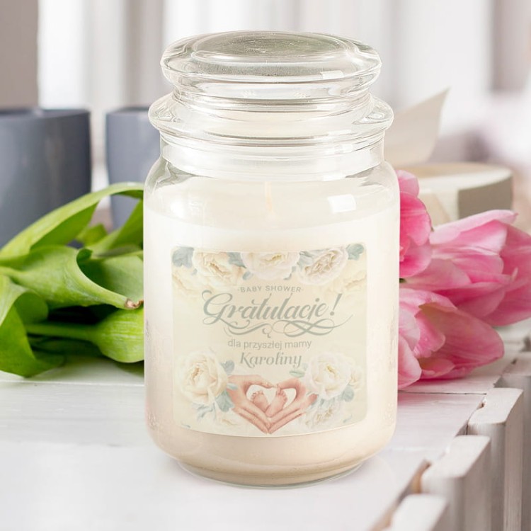 Personalizowana świeca zapachowa.